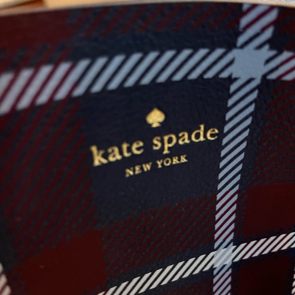 Kate Spade plaid tote with matching wristlet - Picture 5 of 8